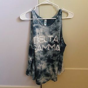 Delta gamma racer back tie dye tank top